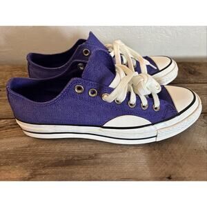 Converse Chuck 70 Shoes Mens 8.5 W 10.5 Purple Denim Lace Up Sneakers A11737F